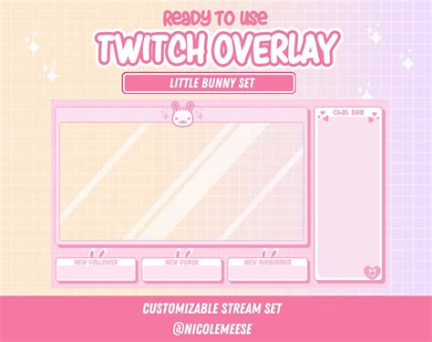 Pink Bunny Twitch Streaming Package Animated Screens Panels Etsy