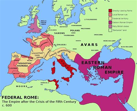 Federal Roman Empire After The Crisis Of The 5th Century C 600 Maps