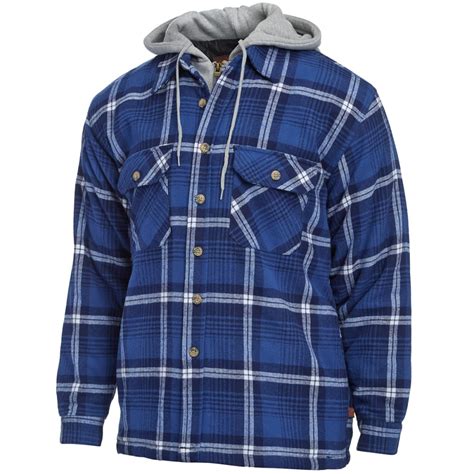 Moose Creek Mens Quilted Lined Hooded Flannel Bobs Stores