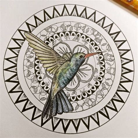 Mandala Colibri Hummingbird Pointillism Art Artwork Drawing
