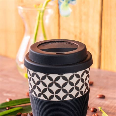 Reusable Coffee Cup Travel Mug Eco Friendly Bamboo Fibre 350ml Ebay