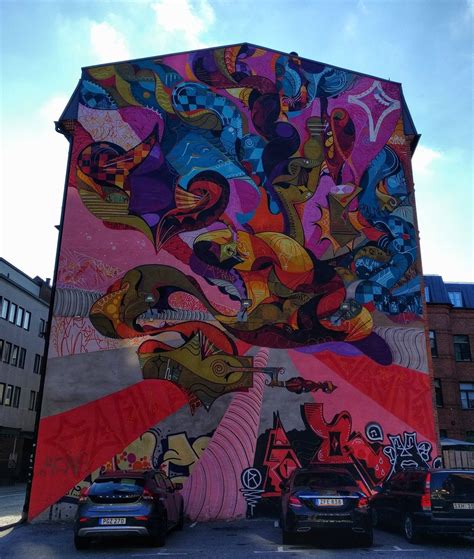 Mural Pink Red Malmö Sweden Scandanavia Travel Photography