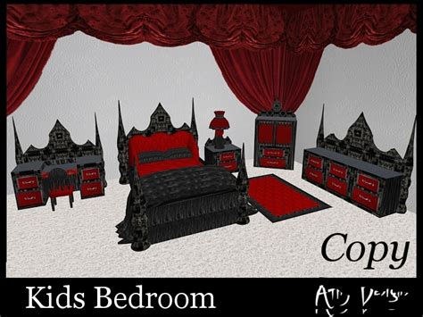 Shop by furniture assembly type. Second Life Marketplace - Gothic Ruby Kids Bedroom Set ...