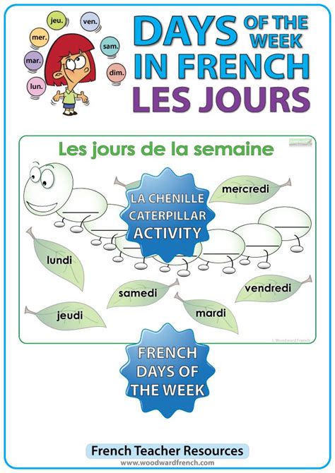 French Days Of The Week Caterpillar Activity Les Jours De La