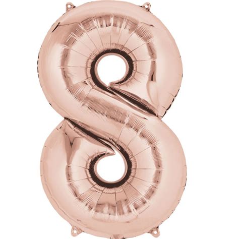 Giant Rose Gold Number 8 Foil Balloon 34