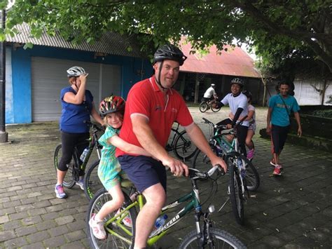 Bali Indonesia Bike Ride Rolling Along With Kids