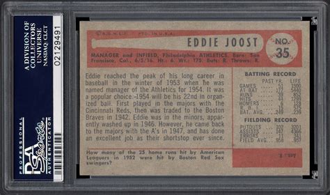 There was something about the clampetts that millions of viewers just couldn't resist watching. 1954 Bowman Eddie Joost (Quiz Answer Is 8) | PSA CardFacts®