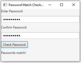 JavaFX Password Match Checker