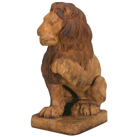 Henri Studio Lion Left Paw Up 24 High Garden Sculpture 30687