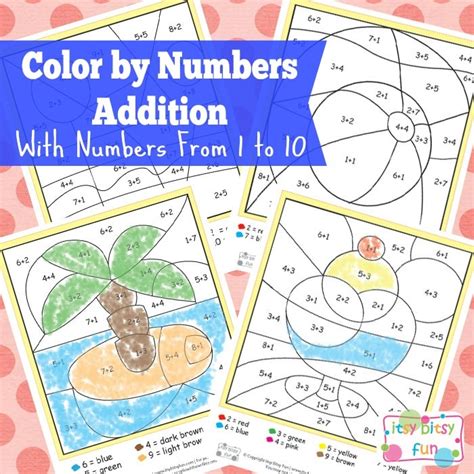 Addition Color By Number Worksheets Kindergarten Mom Addition Color