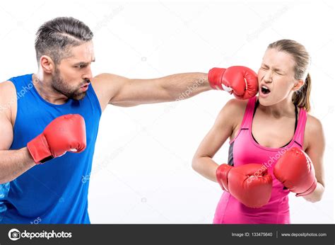 Man And Woman Boxing — Stock Photo © Andrewlobov 133475640