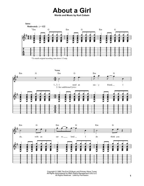 About A Girl By Nirvana Easy Guitar Tab Guitar Instructor