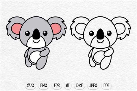 Koala Svg Koala Clipart Koala Png Gráfico Por Dreanartdesign