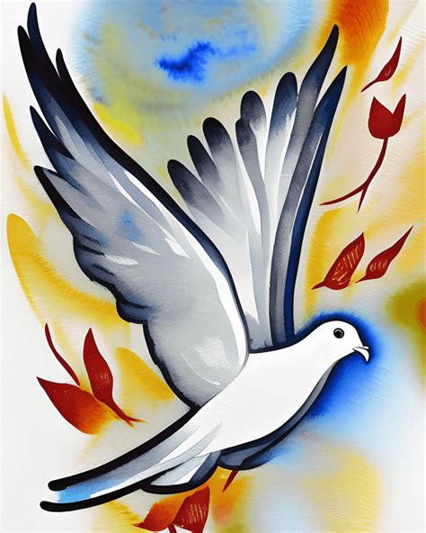 Holy Spirit White Dove Illustration Watercolor · Creative Fabrica