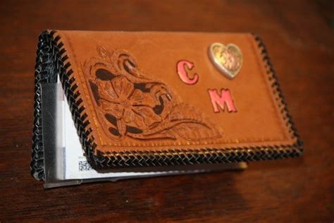 Hand Crafted Hand Tooled Leather Checkbook Cover By Ts From The