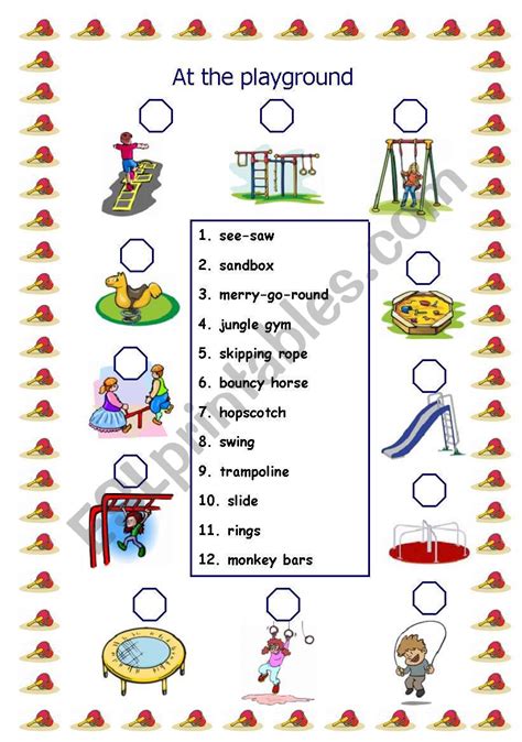 At The Playground Esl Worksheet By Ingela