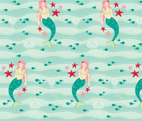 Spoonflower Fabric Of The Week Voting Mermaids