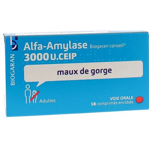 Alfa Amylase Biogaran 18 Coated Tablets