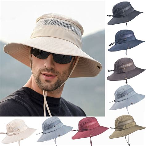 Sunsiom Sunsiom New Summer Mens Sun Hat Bucket Fishing Hiking Cap