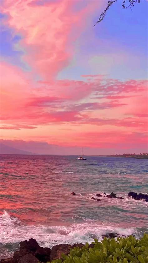 Pink Sunsets Beach Sunset Photography Sunsets At The Beach Pink Clouds Golden Hour At The