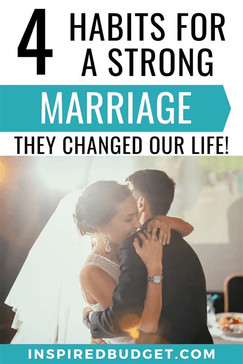 4 Habits For A Stronger Marriage Inspired Budget In 2020 Strong