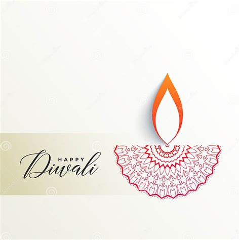 Creative Diwali Diya Design On White Background Stock Vector