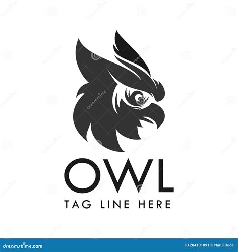 The Head Angry Owl Logo Illustration Vector Template Modern Stock