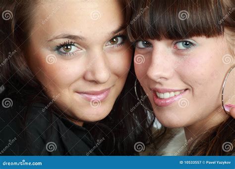 Two Beautiful Brunettes Stock Image Image Of Dance Cute 10533557