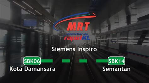 I reached kl sentral 10 minutes late as the train was held up behind a late komuter train at kajang. MRT Malaysia Siemens Inspiro: Kota Damansara → Semantan ...