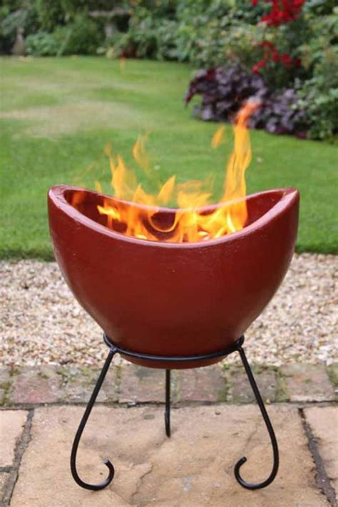 Nebulo Contemporary Clay Fire Bowl Fire Pit Uk
