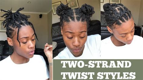 Natural Hair 5 Ways To Style Two Strand Twist Youtube