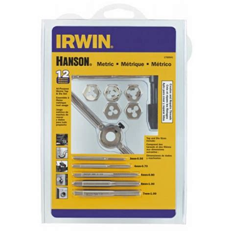 Irwin Hanson High Carbon Steel Metric Tap And Die Set 3mm 7mm 12 Pc