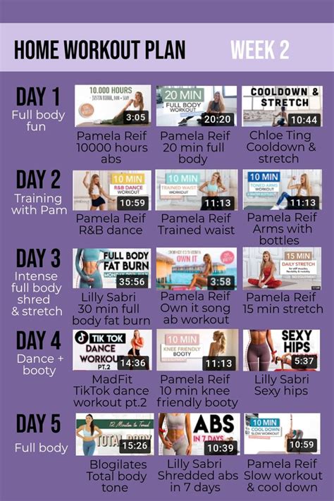 2021 Week 2 Home Workout Plan At Home Workouts At Home Workout Plan