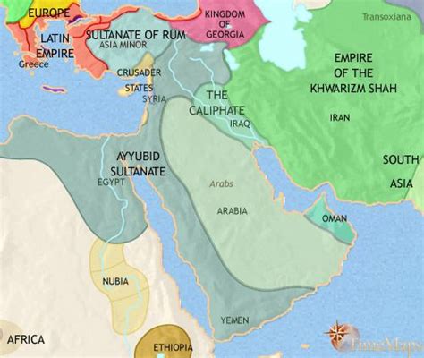 History Map Of Middle East 1215ad The Middle Middle Ages Middle East