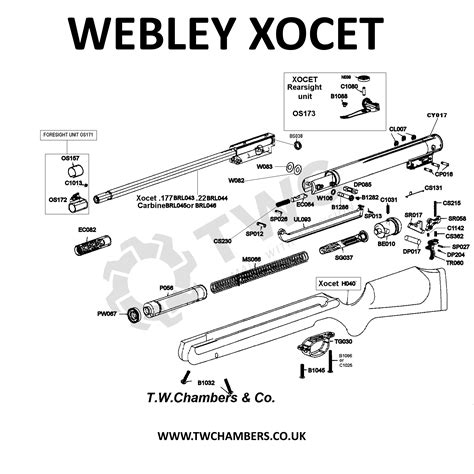 Airgun Spares Webley Xocet Page 1 T W Chambers And Co