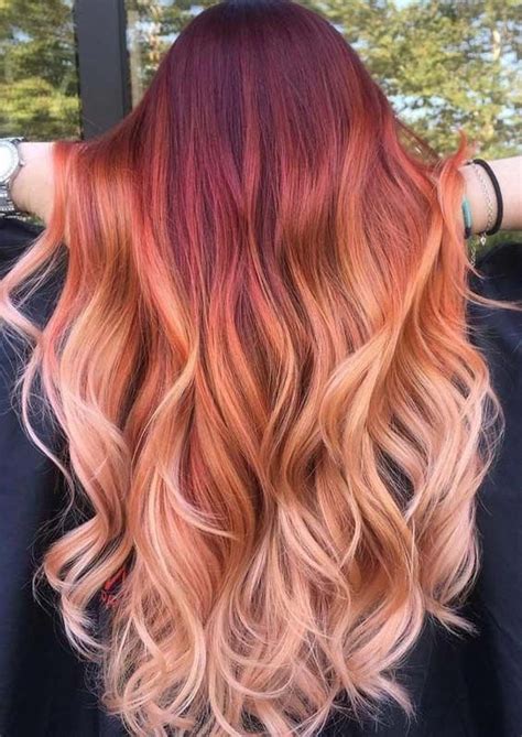 red ombre hair hair color auburn auburn hair red hair color hair color balayage orange hair