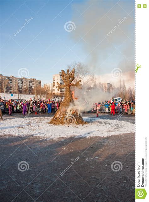 Perm Russia March 13 2016 Burning Effigies Of Carnival Editorial