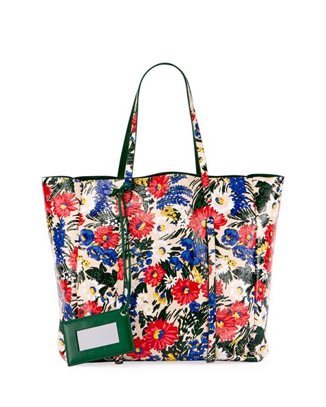 Balenciaga Everyday Floral Animation Tote Bag Neiman Marcus