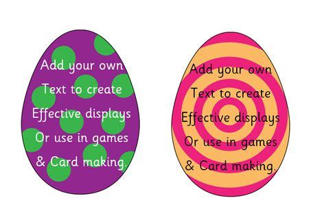 These can be used in your cultural and religious education lessons to teach the symbolism of each resource packed into this easter cards ks1 craft bundle. Teacher's Pet - Editable Easter Eggs - FREE Classroom ...