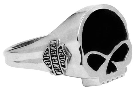 Buy Harley Davidson Mens Black Onyx Willie G Skull Ring Sterling