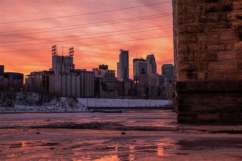 Minneapolis At Dusk From Stone Arch Bridge Photograph By Gian Lorenzo