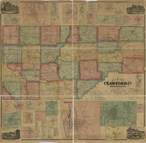 Map Of Crawford Co Pennsylvania From Actual Surveys Library Of