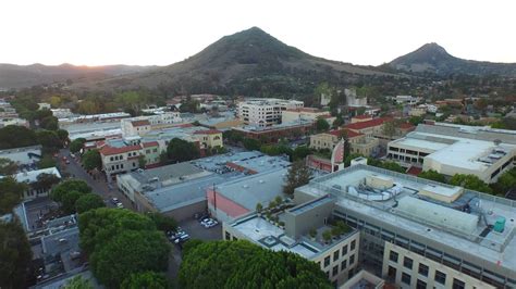 San Luis Obispo Aerial Footage Over Downtown A Beautiful November Day