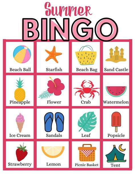 Free Printable English Bingo Cards
