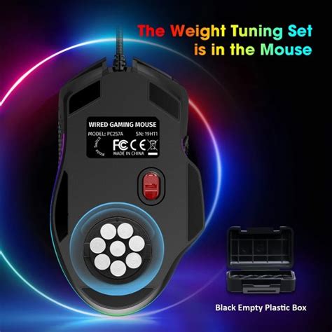 Pc257a Wired Gaming Mouse With Rgb Backlit Adjustable Dpi 10