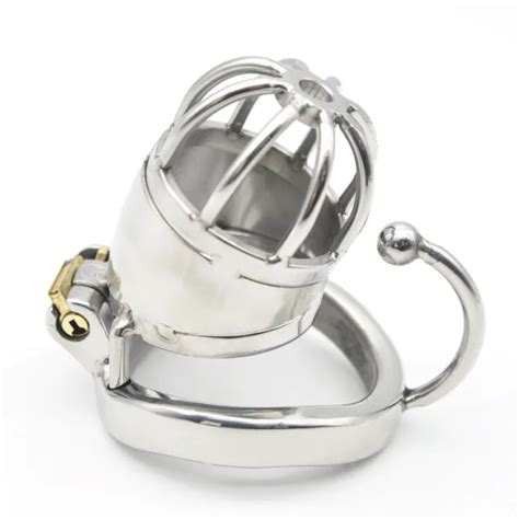 Stainless Steel Male Chastity Small Cage With Base Arcring Devices C