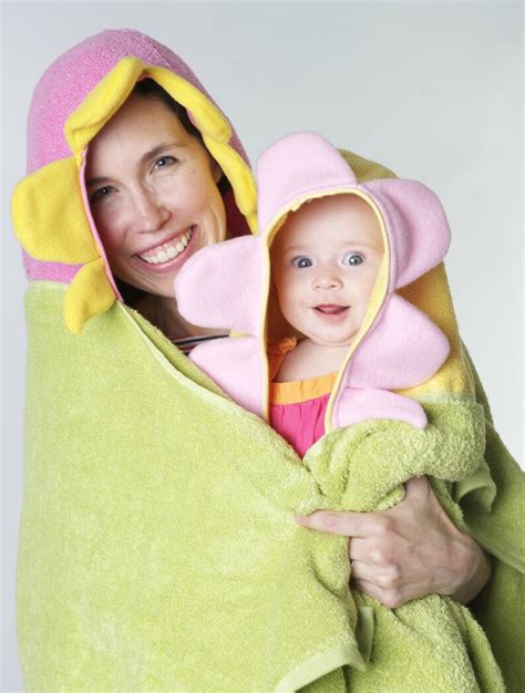 Flower Hooded Towel Yellow And Pink Etsy