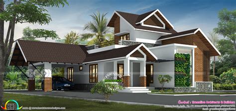 Modern Sloping Roof Single Floor 3bhk House House Designs Exterior