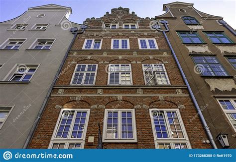 Vintage Architecture Of Old Town In Gdansk Pomerania Poland Stock