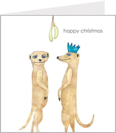 Meerkats And Mistletoe Christmas Card Personalised Christmas Cards